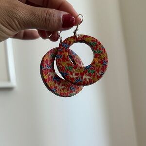 Colorful Geometric Hoop Earrings